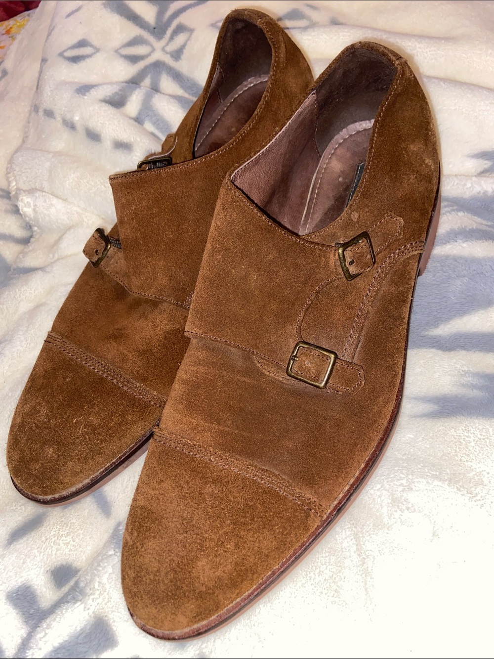 BROWN SUEDE BUCKLE LOAFERS Chocolate Leather MARCO VITTORIO